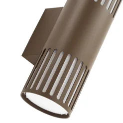 Aplique de exterior Lindby Lurinda, 2 luces, marrón, Ø10 cm, IP44