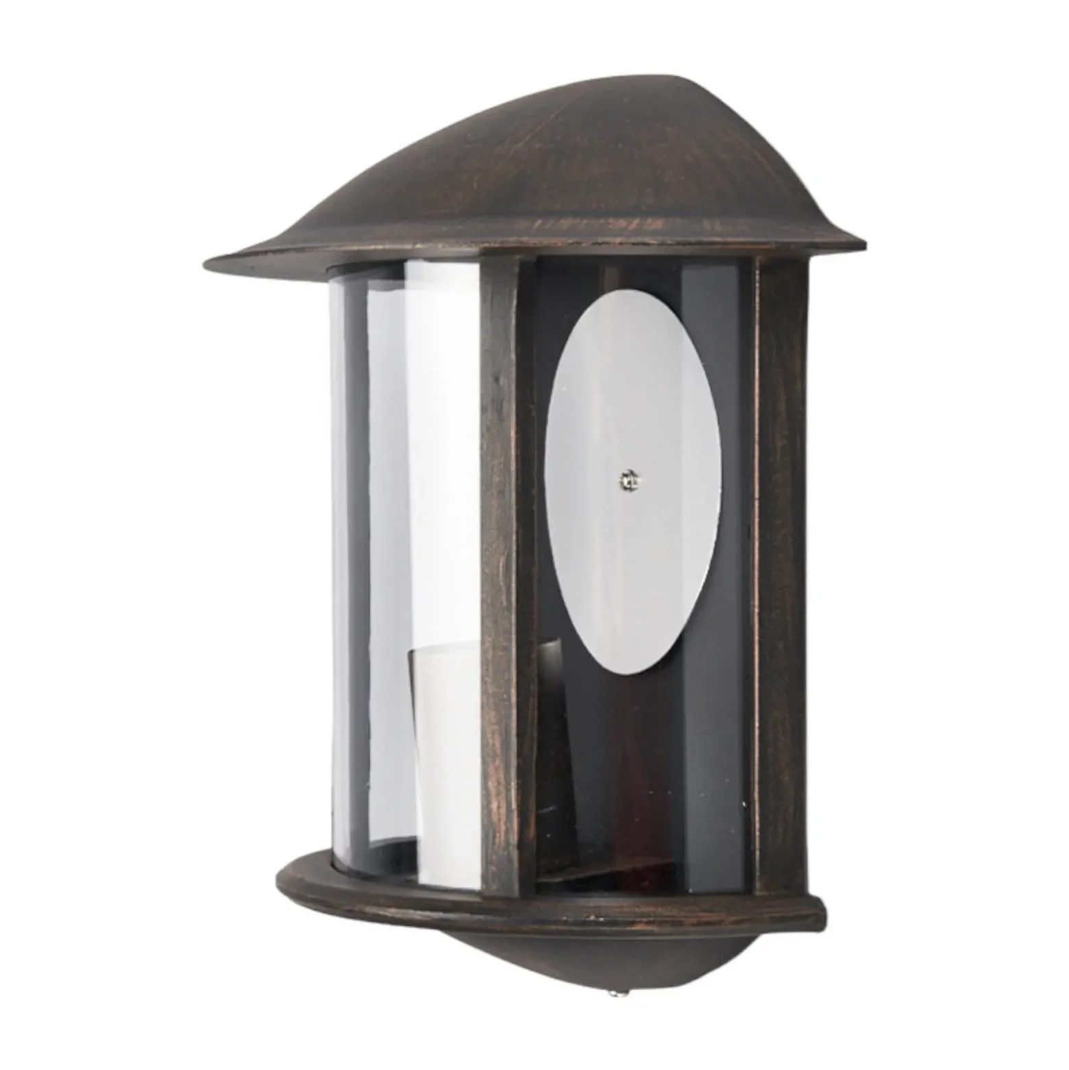 Aplique de exterior Lindby Maelis, marrón óxido, metal, 27 cm, E27
