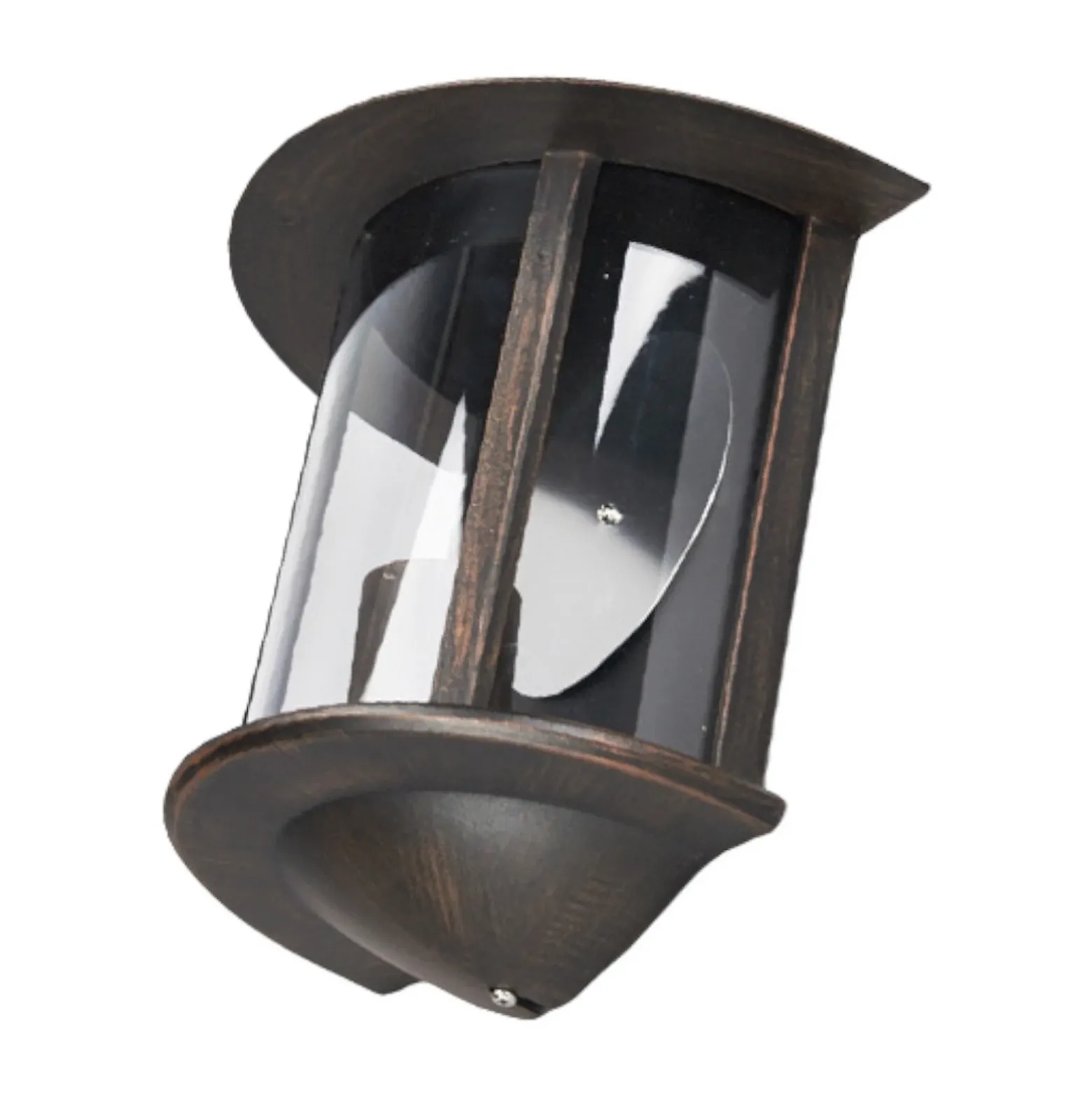 Aplique de exterior Lindby Maelis, marrón óxido, metal, 27 cm, E27