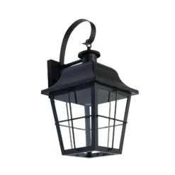 Aplique de exterior Lindby Mertollio, altura 47 cm, negra, cristal