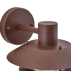 Aplique de exterior Lindby Meliora, marrón óxido, hierro, IP44, E27