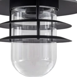 Aplique de exterior Lindby Meliora, negra, hierro, IP44, E27