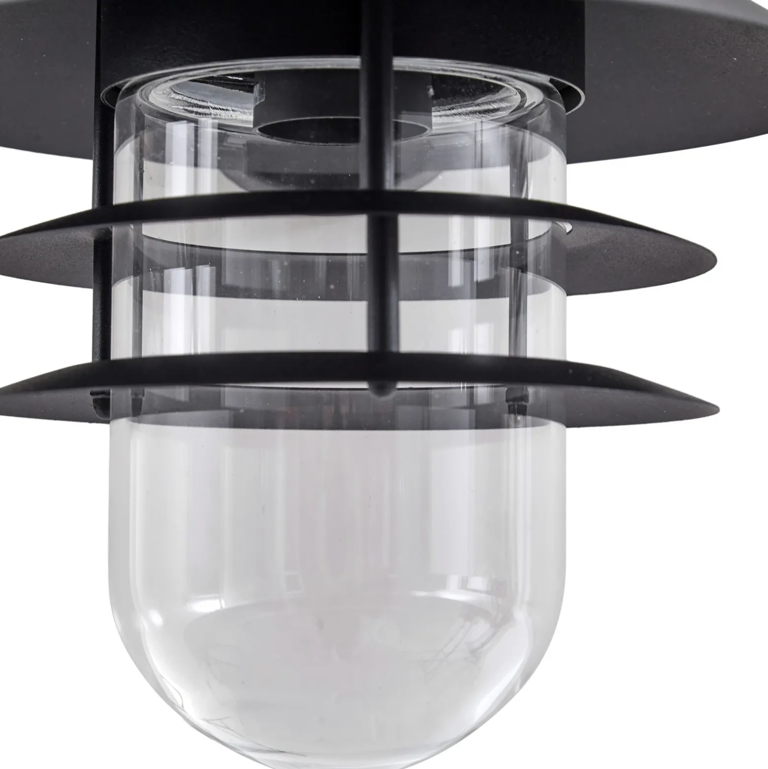 Aplique de exterior Lindby Meliora, negra, hierro, IP44, E27