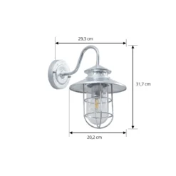 Aplique de exterior Lindby Naleta, de acero galvanizado