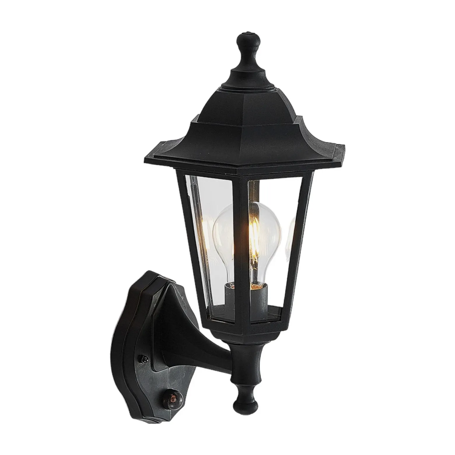 Aplique de exterior Lindby Nane, con sensor, farol, resistente al agua salada