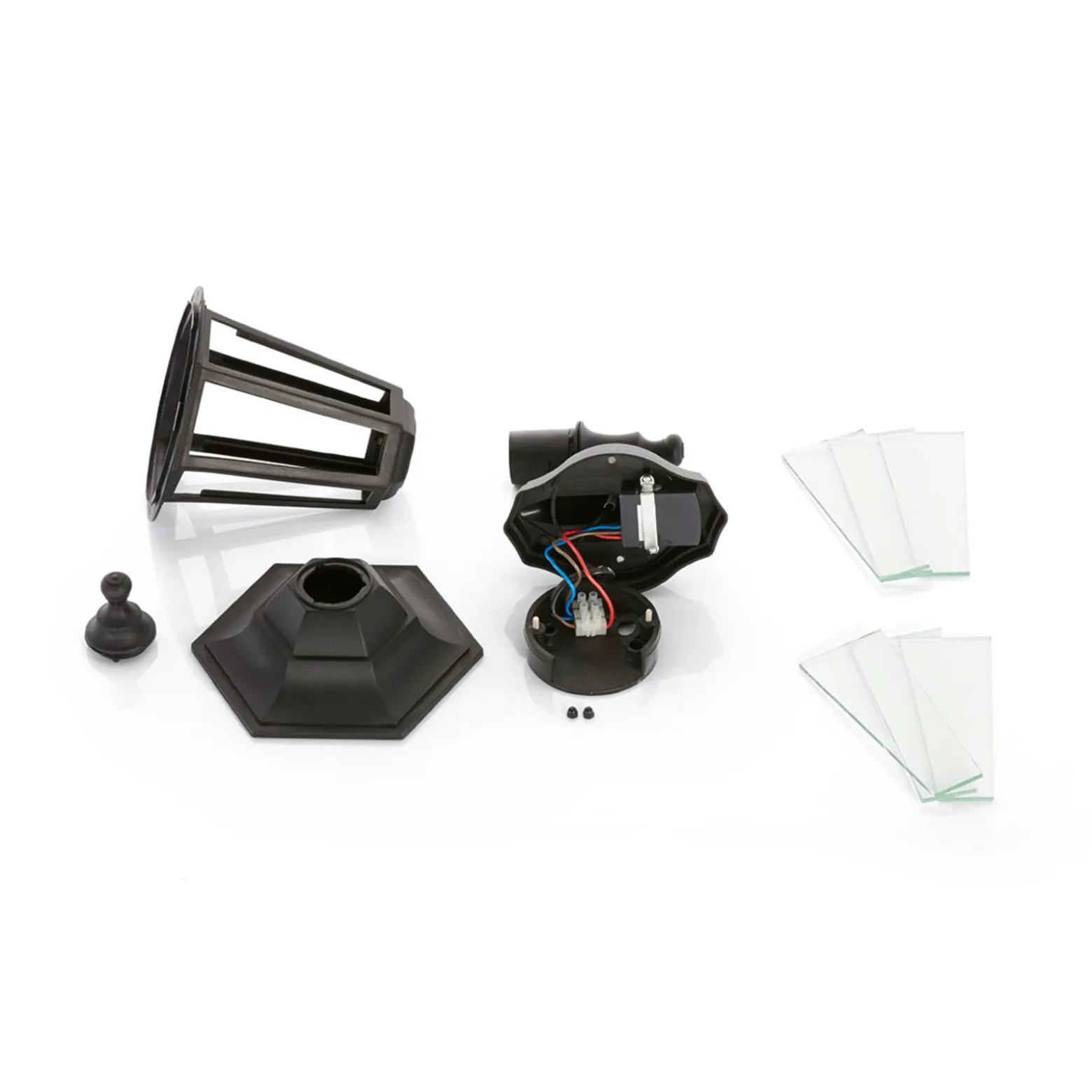 Aplique de exterior Lindby Nane, con sensor, farol, resistente al agua salada
