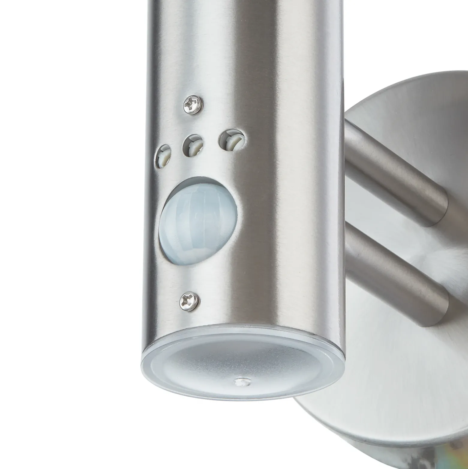 Aplique de exterior Lindby Noemi, con sensor, gris, acero inoxidable, 34 cm