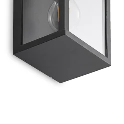 Aplique de exterior Lindby Peldar, transparente, con 2 luces, 38 cm, metal