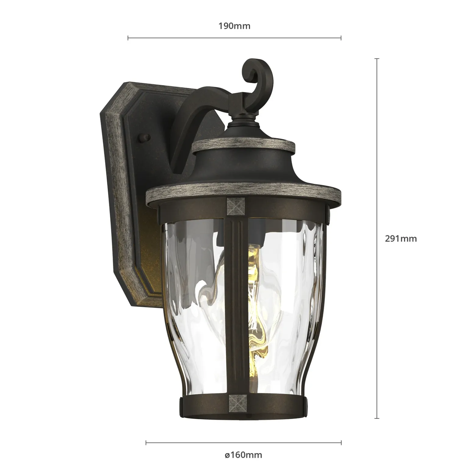 Aplique de exterior Lindby Philody, 29 cm