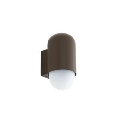 Aplique de exterior Lindby Pilva, marrón, metal, IP44, E27