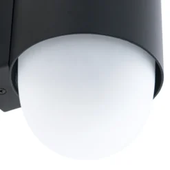 Aplique de exterior Lindby Pilva, negro, metal, IP44, E27