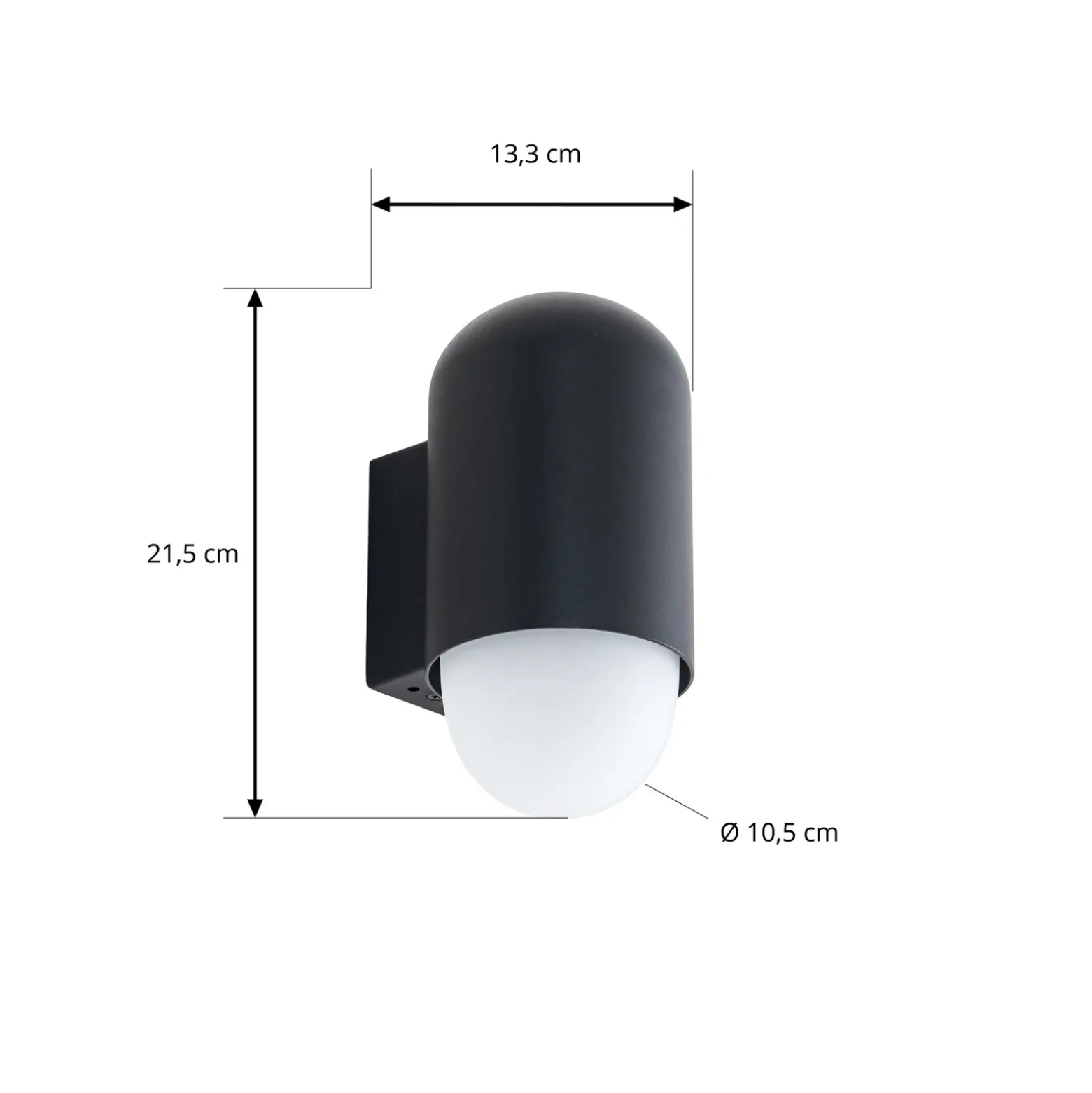 Aplique de exterior Lindby Pilva, negro, metal, IP44, E27