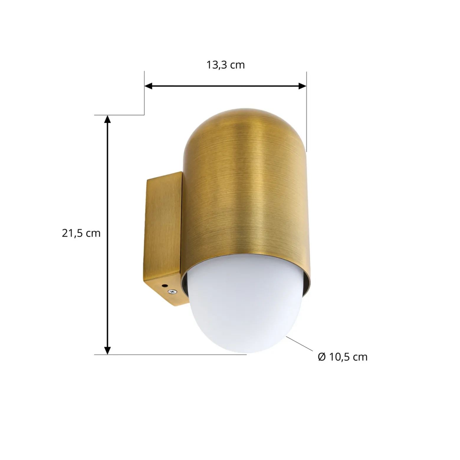 Aplique de exterior Lindby Pilva, latón, metal, IP44, E27