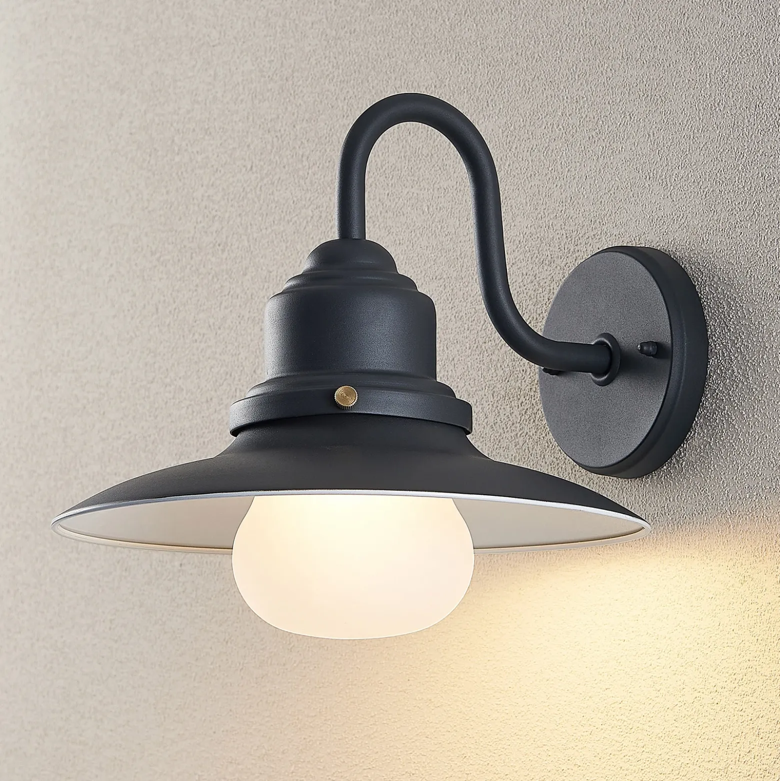 Aplique de exterior Lindby Roisin, antracita, metal, 31 cm