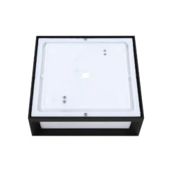 Aplique de exterior Lindby Sivana, negro, aluminio, 26 cm x 26 cm
