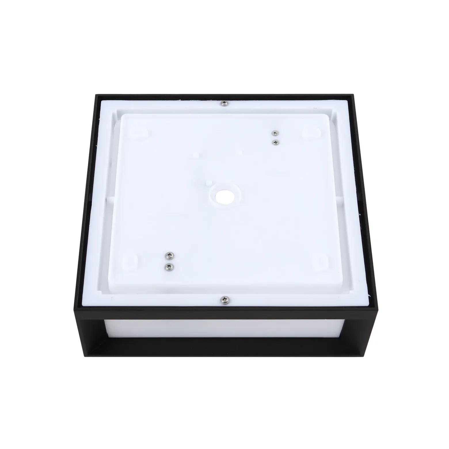 Aplique de exterior Lindby Sivana, negro, aluminio, 26 cm x 26 cm