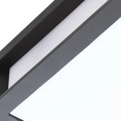 Aplique de exterior Lindby Sivana, negro, aluminio, 26 cm x 26 cm