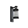 Aplique de exterior Lindby Yrene, 20 cm, negra, con sensor, Riffle