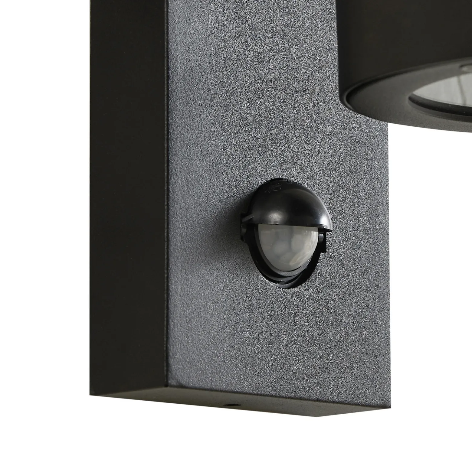 Aplique de exterior Lindby Yrene, 20 cm, negra, con sensor, Riffle