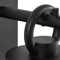Aplique de exterior Lindby Yrene, 20 cm, negra, con sensor, Riffle
