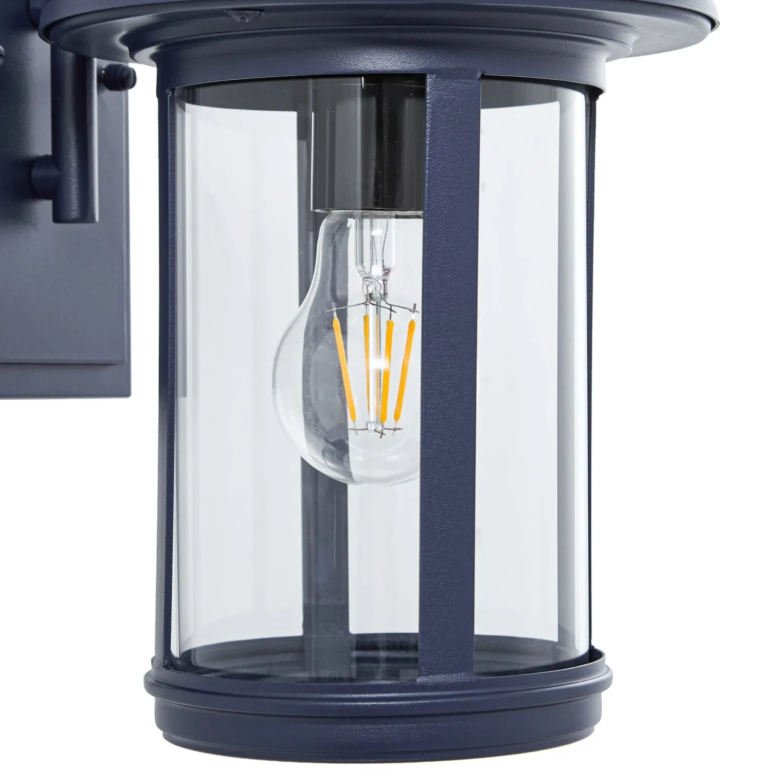 Aplique de exterior Lindby Zayn, azul, cristal, altura 33 cm, IP23