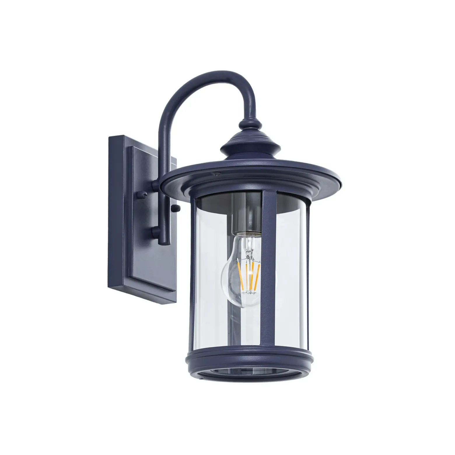 Aplique de exterior Lindby Zayn, azul, cristal, altura 33 cm, IP23