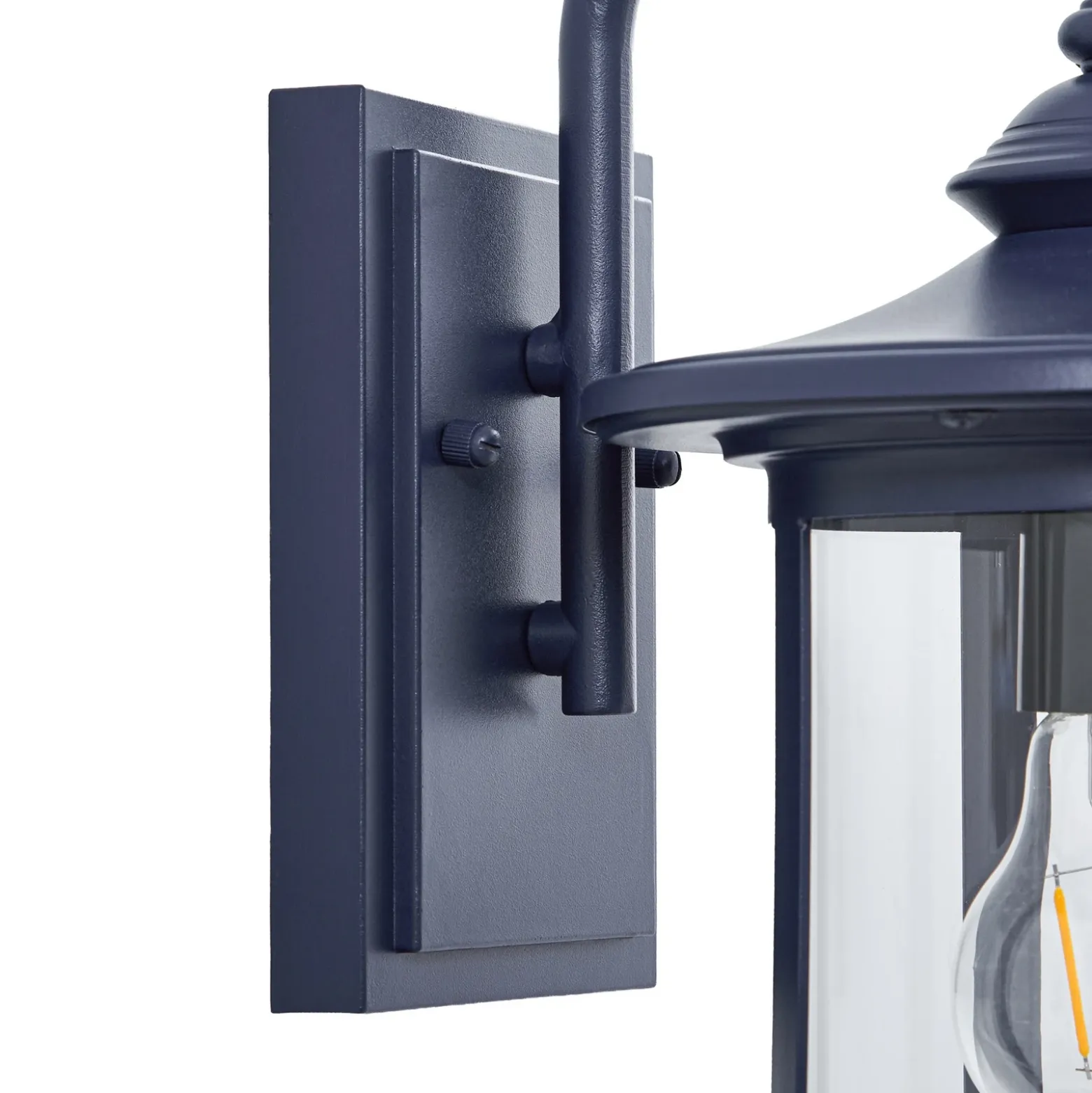 Aplique de exterior Lindby Zayn, azul, cristal, altura 33 cm, IP23