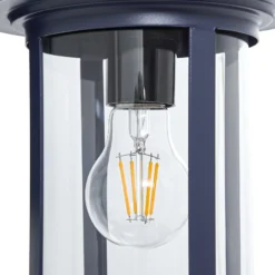 Aplique de exterior Lindby Zayn, azul, cristal, altura 33 cm, IP23
