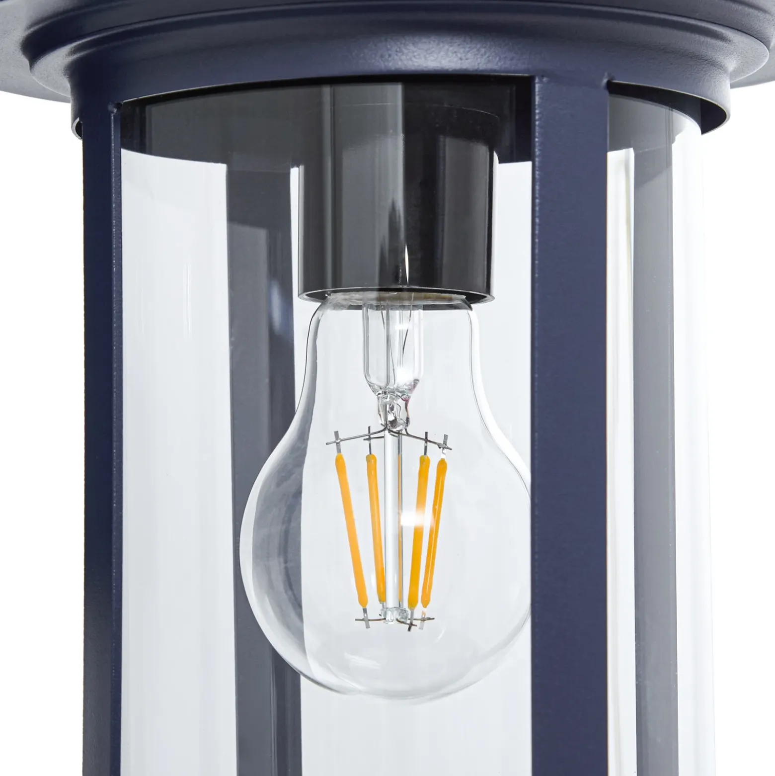 Aplique de exterior Lindby Zayn, azul, cristal, altura 33 cm, IP23