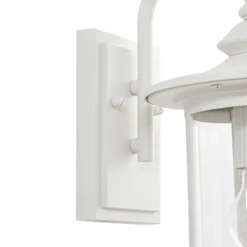 Aplique de exterior Lindby Zayn, blanco, cristal, altura 33 cm, IP23