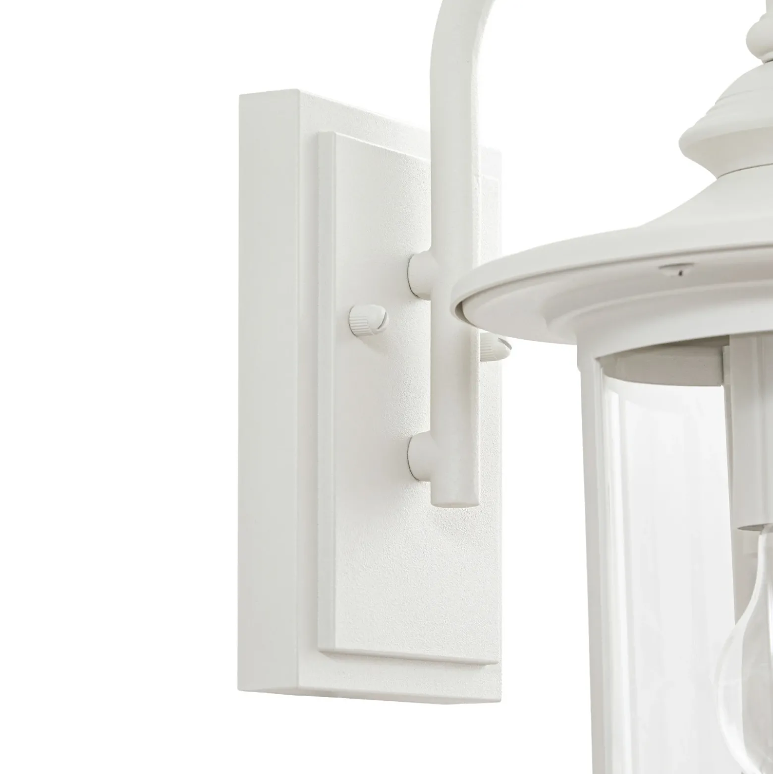 Aplique de exterior Lindby Zayn, blanco, cristal, altura 33 cm, IP23