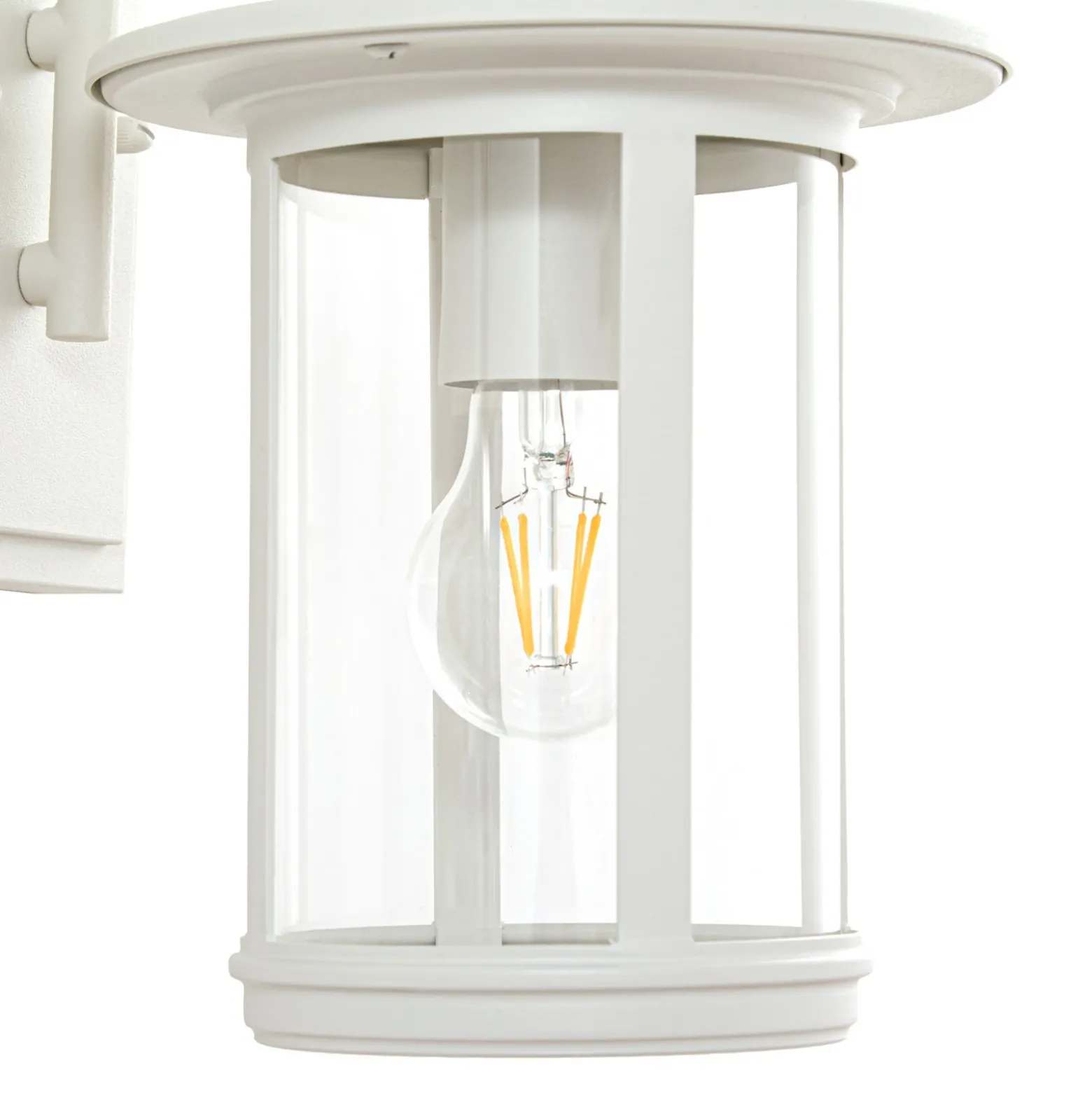 Aplique de exterior Lindby Zayn, blanco, cristal, altura 33 cm, IP23