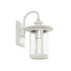 Aplique de exterior Lindby Zayn, blanco, cristal, altura 33 cm, IP23