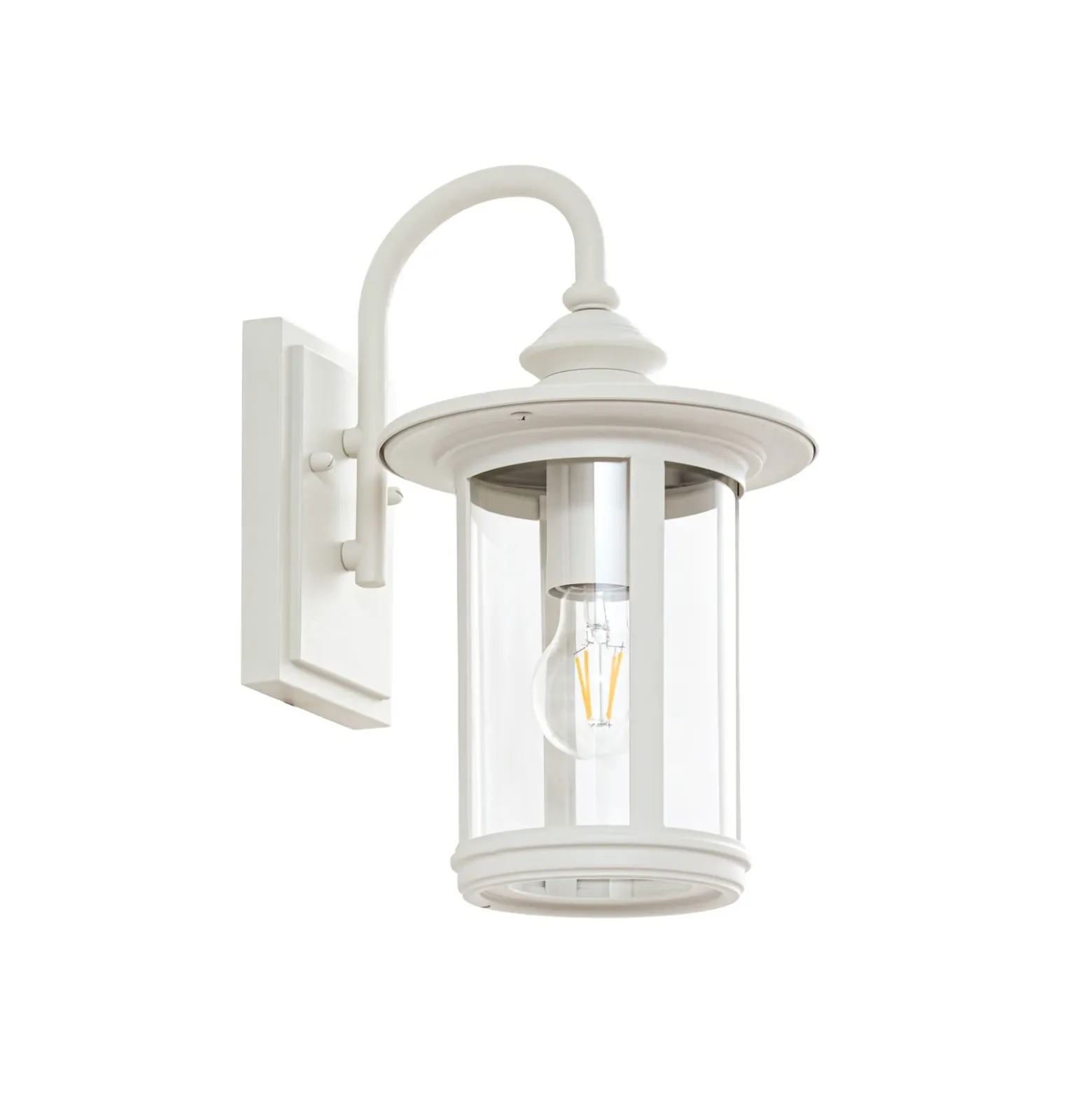Aplique de exterior Lindby Zayn, blanco, cristal, altura 33 cm, IP23