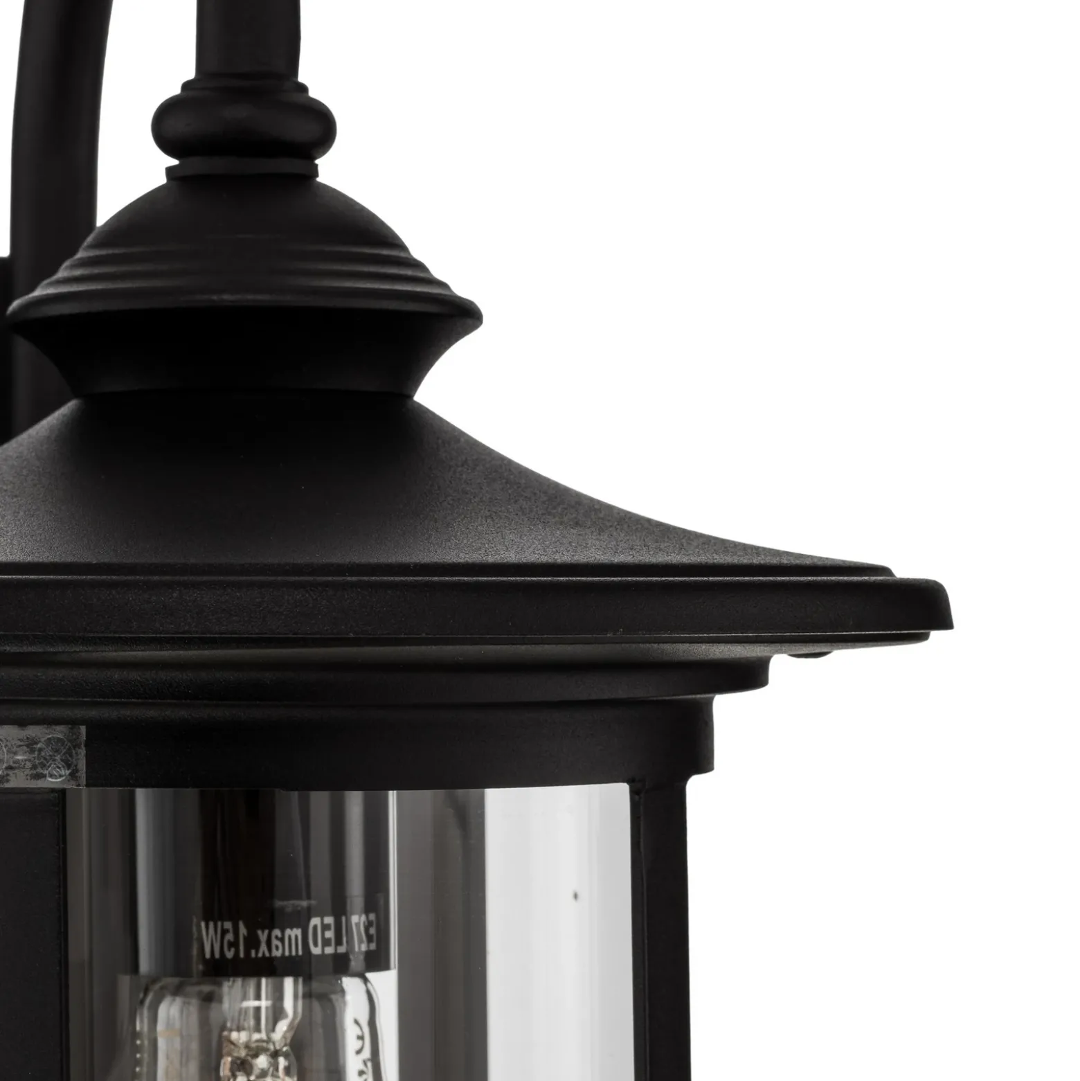 Aplique de exterior Lindby Zayn, negra, cristal, altura 33 cm, IP23