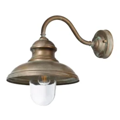 Aplique de exterior Little Mill 3351, latón envejecido, cristal