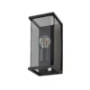 Aplique de exterior Lucande Annalea, gris humo, IP54, con sensor