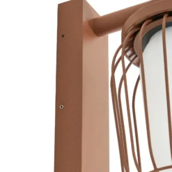 Aplique de exterior Lucande Chandan, óxido, sensor, IP44, E27