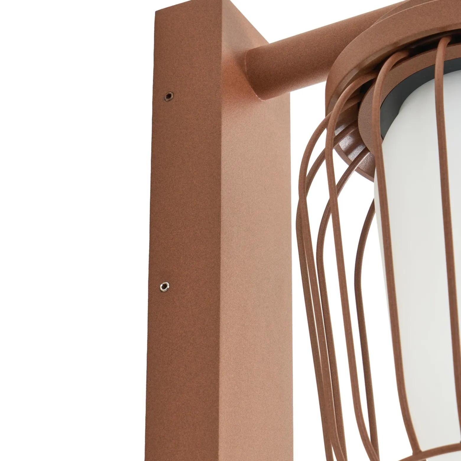 Aplique de exterior Lucande Chandan, óxido, sensor, IP44, E27