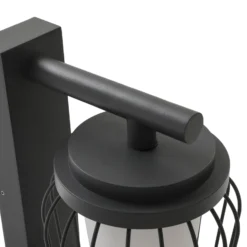 Aplique de exterior Lucande Chandan, 30 cm, antracita, sensor