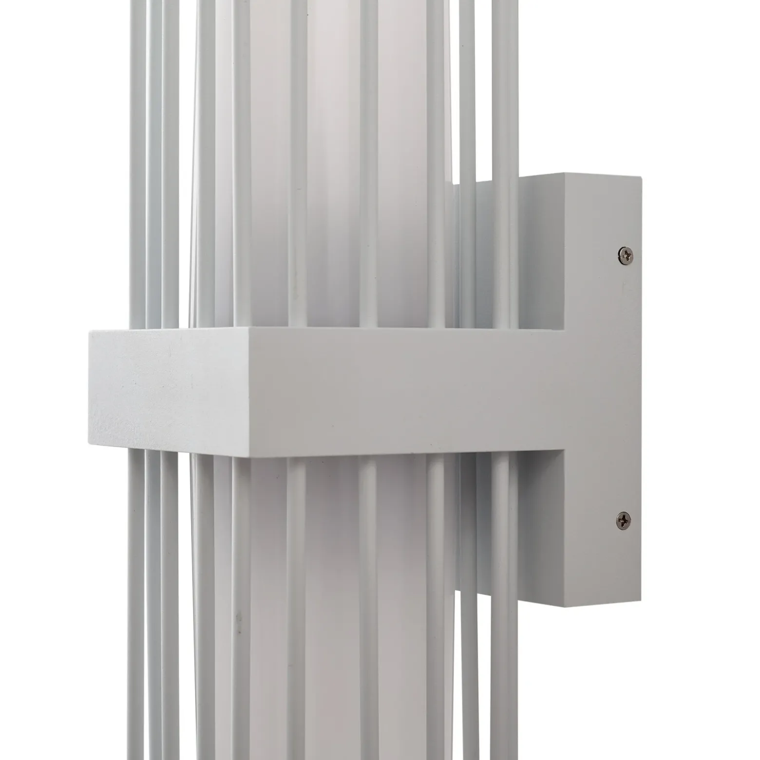 Aplique de exterior Lucande Chandan, 42 cm, blanco, metal, IP54