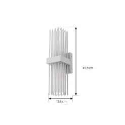 Aplique de exterior Lucande Chandan, 42 cm, blanco, metal, IP54
