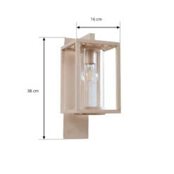 Aplique de exterior Lucande Ferda, portalámpara inferior, beige, IP44