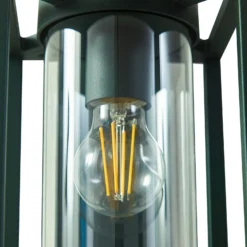 Aplique de exterior Lucande Ferda, portalámpara inferior, verde, IP44