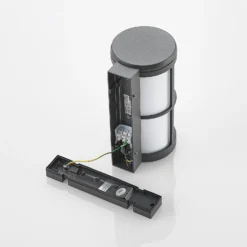 Aplique de exterior Lucande Kelini, gris oscuro