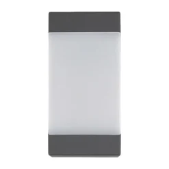 Aplique de exterior Lucande Kiran, gris, metal, IP44, E27