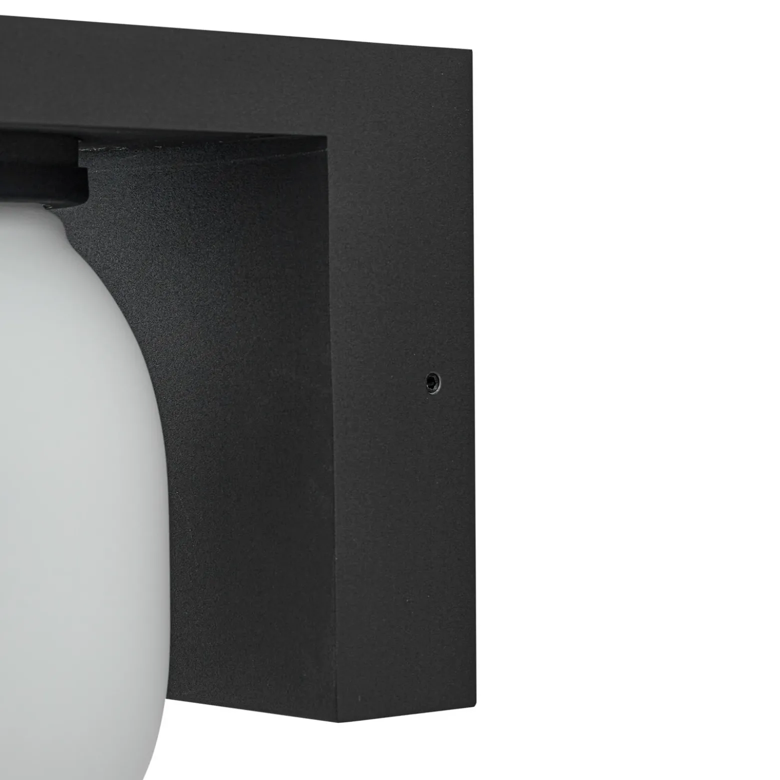 Aplique de exterior Lucande Ovaali, cristal, gris oscuro, IP65