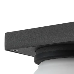 Aplique de exterior Lucande Ovaali, cristal, gris oscuro, IP65