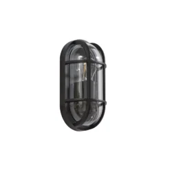 Aplique de exterior Lucande Serine, 27,1 cm, negro, aluminio