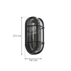 Aplique de exterior Lucande Serine, 27,1 cm, negro, aluminio